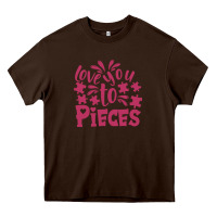 Chocolate Brown love you to pieces Heavy Core Tee - CowhideDigitalArt