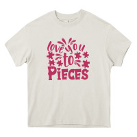 Cream love you to pieces Heavy Core Tee - CowhideDigitalArt
