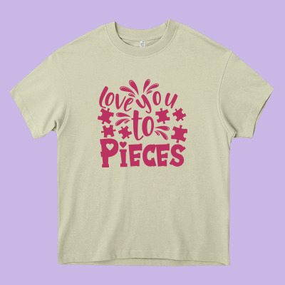 Love You To Pieces Heavy Core Tee Designed By Cowhidedigitalart