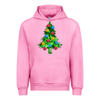 Fuchsia Pink sequin's christmas tree Urban Hoodie - Zillion Design Studio