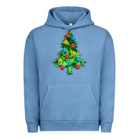 Pigment Pebble Blue sequin's christmas tree Urban Hoodie - Zillion Design Studio