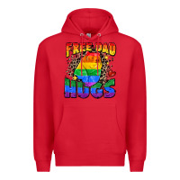 Red free dad hugs Premium Hoodie - Zillion Design Studio