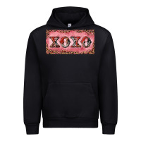 Black Xoxo cowhide and leopard Urban Hoodie - RanaPortraitStore