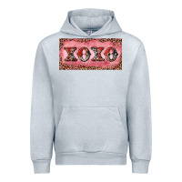 Heather Grey Xoxo cowhide and leopard Urban Hoodie - RanaPortraitStore