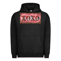 Pigment Black Xoxo cowhide and leopard Urban Hoodie - RanaPortraitStore