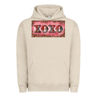 Pigment French Oak Xoxo cowhide and leopard Urban Hoodie - RanaPortraitStore
