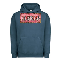 Pigment Midnight Navy Xoxo cowhide and leopard Urban Hoodie - RanaPortraitStore
