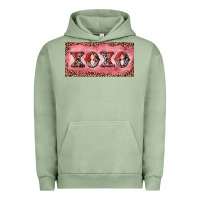 Pigment Oil Green Xoxo cowhide and leopard Urban Hoodie - RanaPortraitStore