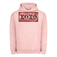 Pigment Salmon Xoxo cowhide and leopard Urban Hoodie - RanaPortraitStore