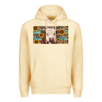 Pina Colada Heifer With Sunflower And Serape Premium Hoodie - RanaPortraitStore