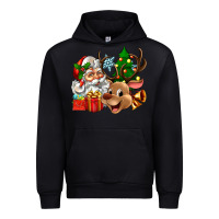 Black santa and reindeer Urban Hoodie - Zillion Design Studio
