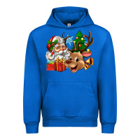 Cobalt santa and reindeer Urban Hoodie - Zillion Design Studio