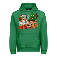 Emerald santa and reindeer Urban Hoodie - Zillion Design Studio
