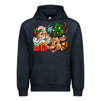 Navy santa and reindeer Urban Hoodie - Zillion Design Studio
