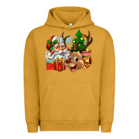 Pigment Peanut Butter santa and reindeer Urban Hoodie - Zillion Design Studio