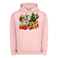 Pigment Salmon santa and reindeer Urban Hoodie - Zillion Design Studio