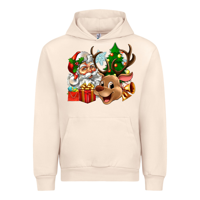 Santa And Reindeer Urban Hoodie by Zillion Design Studio | Teevron