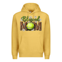 Antique Gold blessed mom with tennis and daisy Premium Hoodie - texasbilliewilder