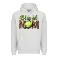 Dove Grey blessed mom with tennis and daisy Premium Hoodie - texasbilliewilder