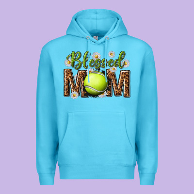 Blessed Mom With Tennis And Daisy Premium Hoodie Designed By Texasbilliewilder