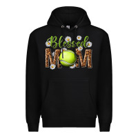 Black blessed mom with tennis and daisy Premium Hoodie - texasbilliewilder