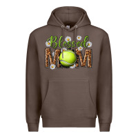 Coffee blessed mom with tennis and daisy Premium Hoodie - texasbilliewilder