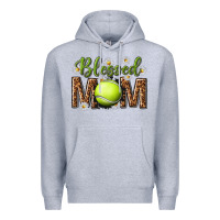 Heather Grey blessed mom with tennis and daisy Premium Hoodie - texasbilliewilder