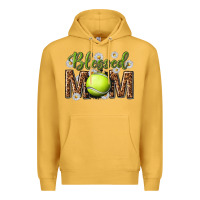 Mustard blessed mom with tennis and daisy Premium Hoodie - texasbilliewilder