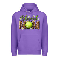 Purple blessed mom with tennis and daisy Premium Hoodie - texasbilliewilder