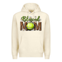 Sandshell blessed mom with tennis and daisy Premium Hoodie - texasbilliewilder
