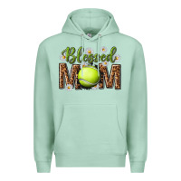 Seafoam blessed mom with tennis and daisy Premium Hoodie - texasbilliewilder