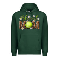 Sports Green blessed mom with tennis and daisy Premium Hoodie - texasbilliewilder