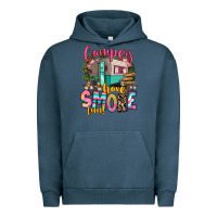 Pigment Midnight Navy campers have smore fun Urban Hoodie - RanaPortraitStore