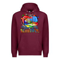 Burgundy different is beautiful Premium Hoodie - Zillion Design Studio