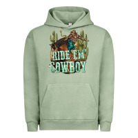 Pigment Oil Green ride em cowboy Urban Hoodie - texasbilliewilder