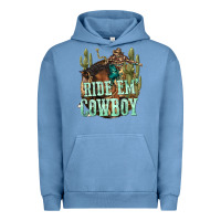 Pigment Pebble Blue ride em cowboy Urban Hoodie - texasbilliewilder