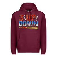 Burgundy 3 up 3 down baseball Premium Hoodie - texasbilliewilder