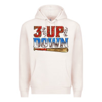 Pale Pink 3 up 3 down baseball Premium Hoodie - texasbilliewilder