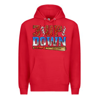 Red 3 up 3 down baseball Premium Hoodie - texasbilliewilder