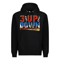 Black 3 up 3 down baseball Premium Hoodie - texasbilliewilder