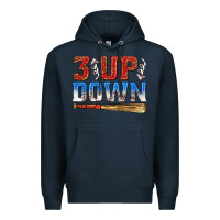 Navy 3 up 3 down baseball Premium Hoodie - texasbilliewilder