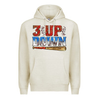 Oatmeal Heather 3 up 3 down baseball Premium Hoodie - texasbilliewilder