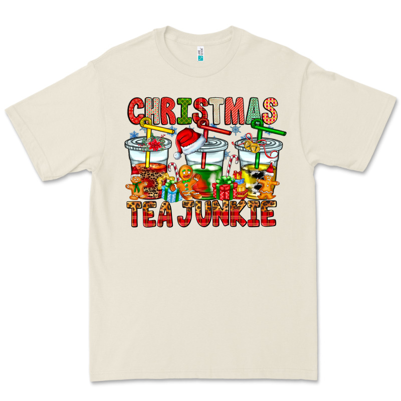 Christmas Tea Junkie Premium Tee by CowhideDigitalArt | Teevron