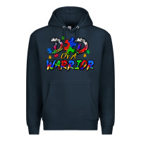 Navy dad of a warrior Premium Hoodie - Zillion Design Studio