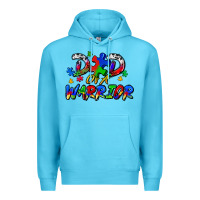 Ocean Blue dad of a warrior Premium Hoodie - Zillion Design Studio