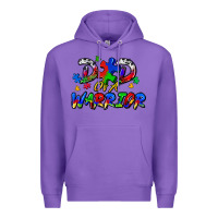 Purple dad of a warrior Premium Hoodie - Zillion Design Studio