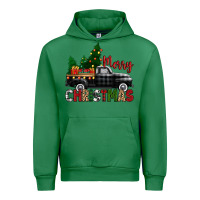 Emerald merry christmas with black truck Urban Hoodie - Zillion Design Studio