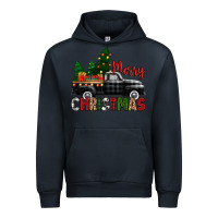 Navy merry christmas with black truck Urban Hoodie - Zillion Design Studio