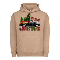 Pigment Burro merry christmas with black truck Urban Hoodie - Zillion Design Studio