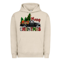 Pigment French Oak merry christmas with black truck Urban Hoodie - Zillion Design Studio